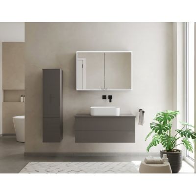 Kronenbach Cube 2.0 szafka 120x17x70 cm z lustrem czarny mat KB100219MB