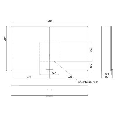 Kronenbach Cube 2.0 szafka 120x17x70 cm z lustrem czarny mat KB100219MB