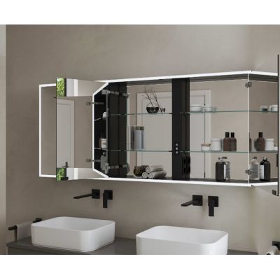 Kronenbach Cube 2.0 szafka 140x17x70 cm z lustrem czarny mat KB100221MB