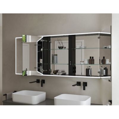 Kronenbach Cube 2.0 szafka 120x17x70 cm z lustrem czarny mat KB100220MB