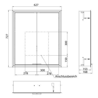 Kronenbach Cube 2.0 szafka 60x17x70 cm z lustrem wpuszczana czarny mat KB100224MB