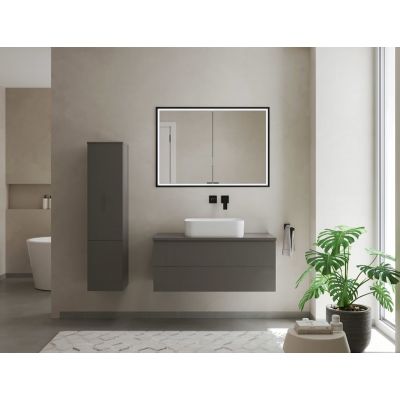 Kronenbach Cube 2.0 szafka 80x17x70 cm z lustrem czarny mat KB100225MB