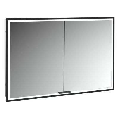 Kronenbach Cube 2.0 szafka 100x17x70 cm z lustrem wpuszczana czarny mat KB100226MB