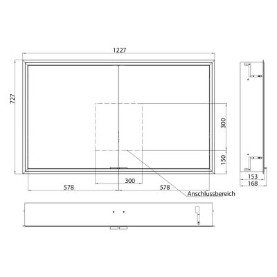 Kronenbach Cube 2.0 szafka 120x17x70 cm z lustrem wpuszczana czarny mat KB100227MB