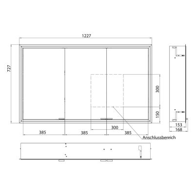 Kronenbach Cube 2.0 szafka 120x17x70 cm z lustrem wpuszczana czarny mat KB100228MB