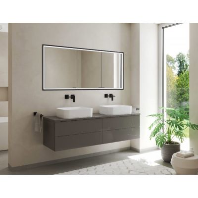 Kronenbach Cube 2.0 szafka 180x17x70 cm z lustrem wpuszczana czarny mat KB100239MB