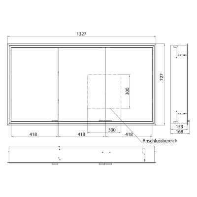 Kronenbach Cube 2.0 szafka 130x17x70 cm z lustrem srebro anodowane KB100233CR