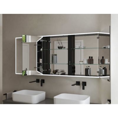 Kronenbach Cube 2.0 szafka 130x17x70 cm z lustrem czarny mat KB100234MB