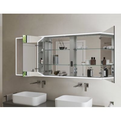 Kronenbach Cube 2.0 szafka 130x17x70 cm z lustrem srebro anodowane KB100236CR