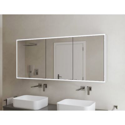 Kronenbach Cube 2.0 szafka 130x17x70 cm z lustrem srebro anodowane KB100236CR