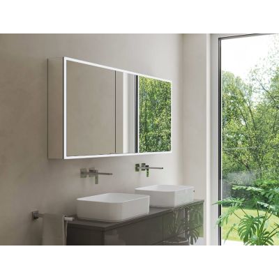 Kronenbach Cube 2.0 szafka 130x17x70 cm z lustrem srebro anodowane KB100236CR