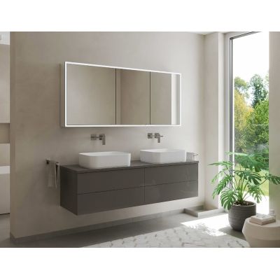 Kronenbach Cube 2.0 szafka 130x17x70 cm z lustrem srebro anodowane KB100236CR