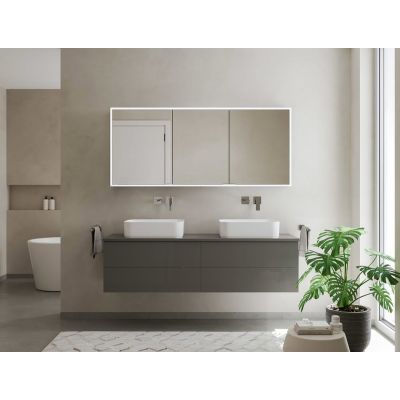 Kronenbach Cube 2.0 szafka 130x17x70 cm z lustrem srebro anodowane KB100236CR