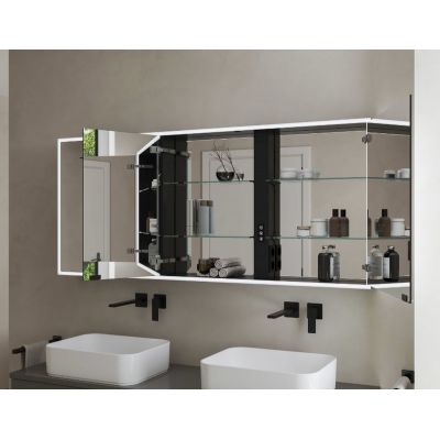 Kronenbach Cube 2.0 szafka 180x17x70 cm z lustrem czarny mat KB100238MB