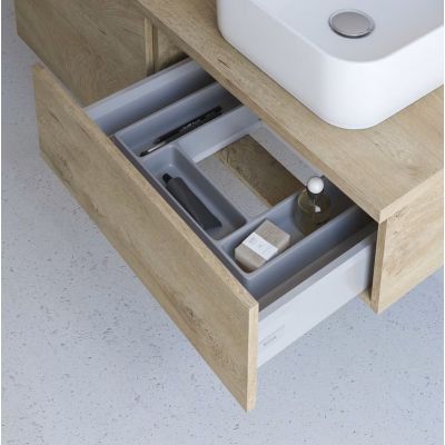 Kronenbach Cube szafka z blatem 101x48,7x23,5 cm podumywalkowa wisząca jasny dąb KBWTKOWTL1011GH