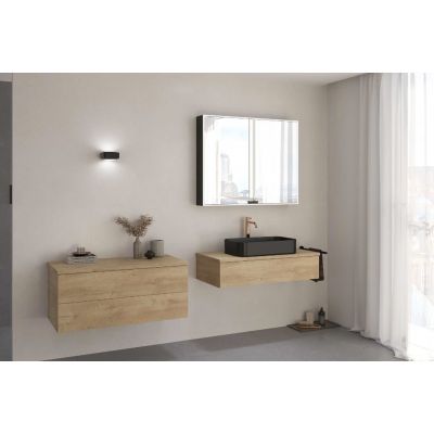 Kronenbach Cube szafka z blatem 101x48,7x23,5 cm podumywalkowa wisząca jasny dąb KBWTKOWTL1011GH