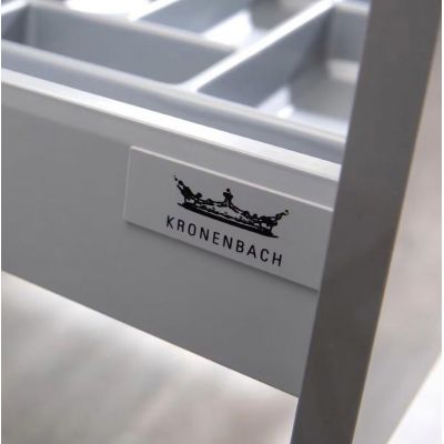 Kronenbach Cube szafka z blatem 121x48,7x44,5 cm podumywalkowa wisząca biały połysk-jasny dąb KBWTKOWTL1213WHGH