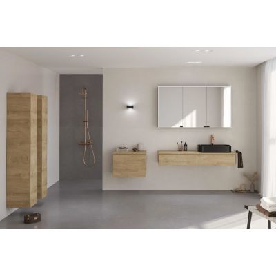 Kronenbach Cube szafka z blatem 141x48,7x23,5 cm podumywalkowa wisząca jasny dąb KBWTKOWTL1412GH