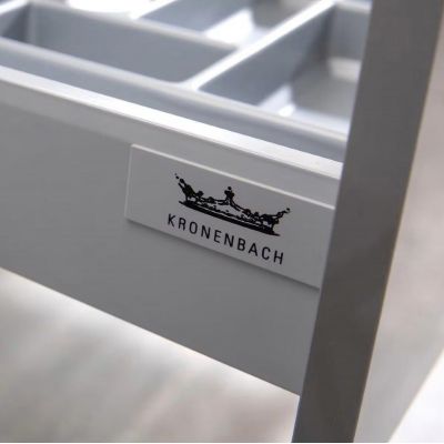 Kronenbach Cube szafka z blatem 161x48,7x44,5 cm podumywalkowa wisząca biały połysk-jasny dąb KBWTKOWTL1613WHGH