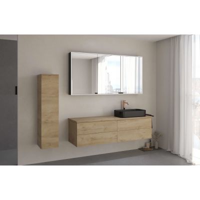 Kronenbach Cube szafka z blatem 161x48,7x44,5 cm podumywalkowa wisząca jasny dąb KBWTKOWTL1614GH