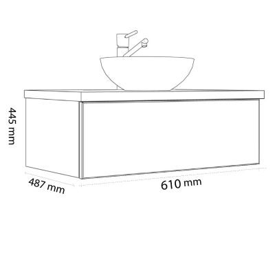 Kronenbach Cube szafka z blatem 61x48,7x44,5 cm podumywalkowa wisząca jasny dąb KBWTKOWTL611GH