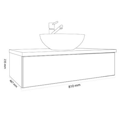 Kronenbach Cube szafka z blatem 81x48,7x23,5 cm podumywalkowa wisząca biały połysk KBWTKOWTL811WH