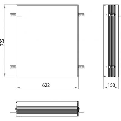 Zestaw Kronenbach Cube 2.0 szafka 60x17x70 cm z lustrem srebro anodowane z ramą montażową KB100204CR-Set