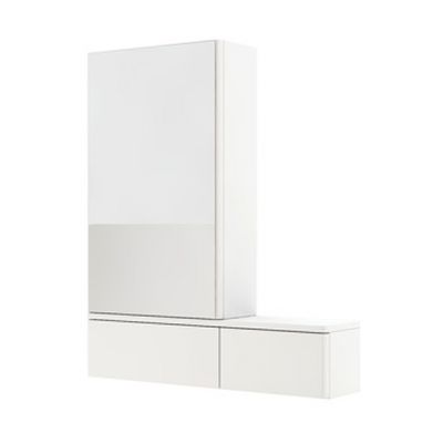 Koło Nova Pro szafka wisząca 85x70,8 cm lustrzana lewa biały połysk 88432-000