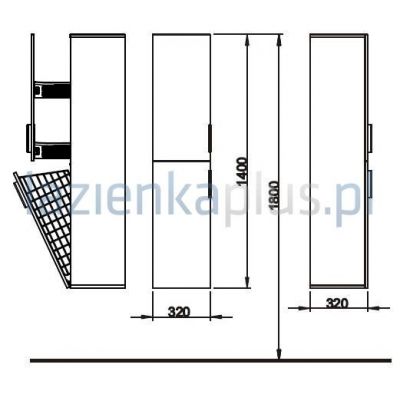 Szafka 140 cm wisząca boczna Koło Twins 88322
