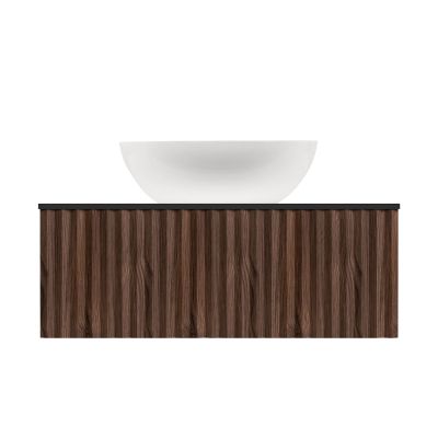 Ksuro 02 szafka 80 cm podumywalkowa wisząca z blatem orzech/czarny mat 58006006