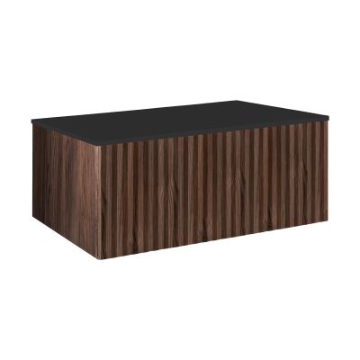 Ksuro 02 szafka 80 cm podumywalkowa wisząca z blatem orzech/czarny mat 58006006