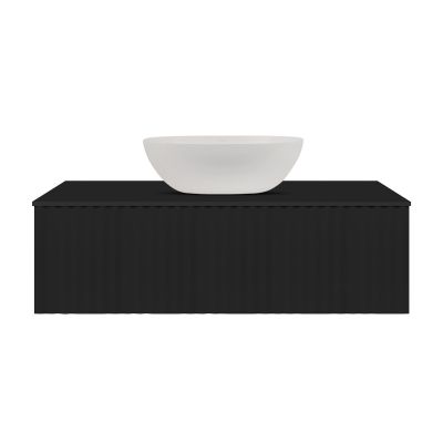 Ksuro 02 szafka 100 cm podumywalkowa wisząca z blatem czarny mat 58007030