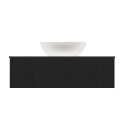 Ksuro 02 szafka 100 cm podumywalkowa wisząca z blatem czarny mat 58007030