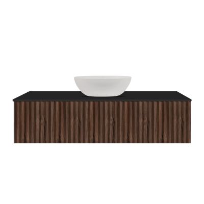 Ksuro 02 szafka 120 cm podumywalkowa wisząca z blatem orzech/czarny mat 58008006