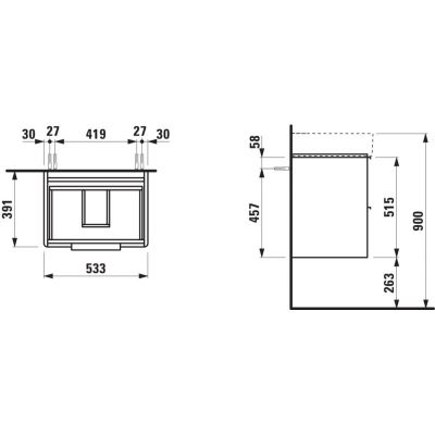 Laufen Base szafka 53,3x39,1x51,5 cm podumywalkowa wisząca biała H4021921102601