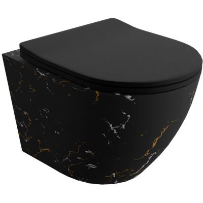 LaVita Sofi Slim Fire miska WC wisząca z deską sedesową wolnoopadającą czarny mat