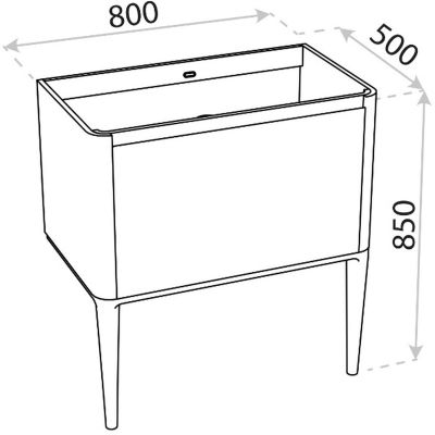 LaVita Mesa umywalka z szafką 80 cm białą
