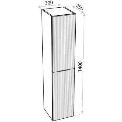 LaVita Oklahoma szafka 30x25x140 cm boczna wisząca niebieski mat