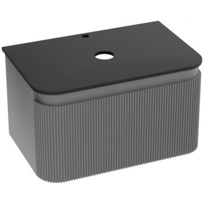 LaVita Vermont szafka z blatem 80x50x50 cm podumywalkowa wisząca szara/stone black