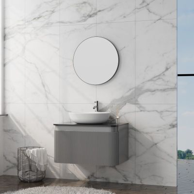 LaVita Vermont szafka z blatem 80x50x50 cm podumywalkowa wisząca szara/stone black