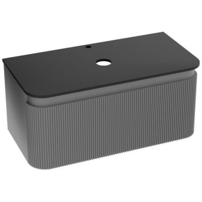 LaVita Vermont szafka z blatem 100x52x42 cm podumywalkowa wisząca szara/stone black