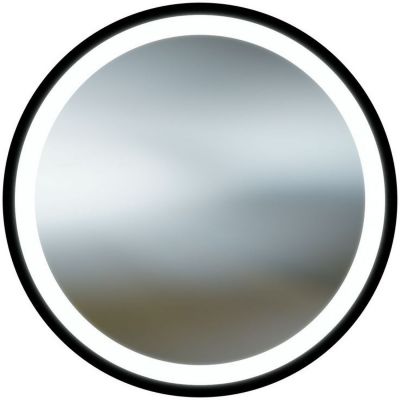 LaVita Dafne lustro 80x80 cm okrągłe z oświetleniem czarny