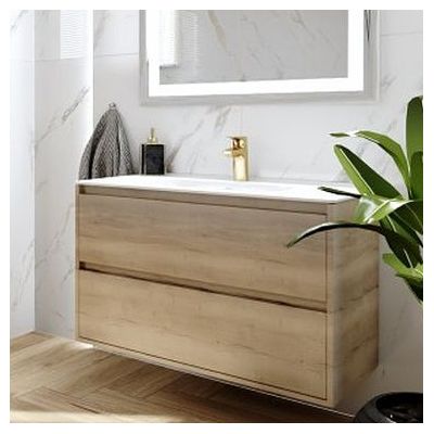 LaVita Kolorado umywalka z szafką 80 cm Minnesota zestaw meblowy biały/dąb (5900378324409, 5908211416212)