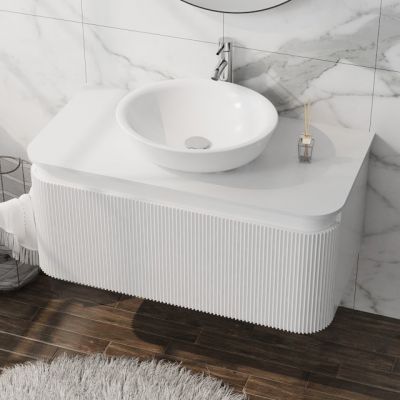 LaVita Vermont szafka z blatem 100x52x42 cm podumywalkowa wisząca biała/stone white