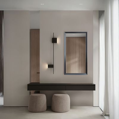 Ars Longa Helsinki lustro 75,2x75,2 cm kwadratowe czarne HELSINKI7070-C