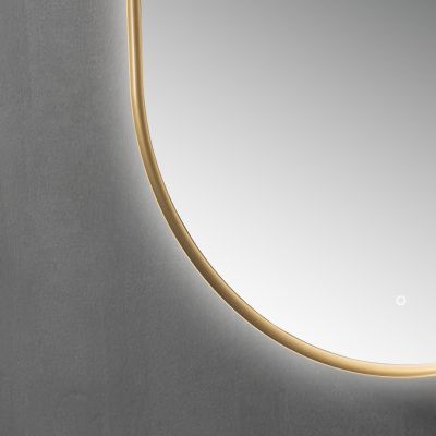 Ars Longa Ambiente lustro 50x100 cm owalne z oświetleniem złote LED-AMBIENTE50100-Z