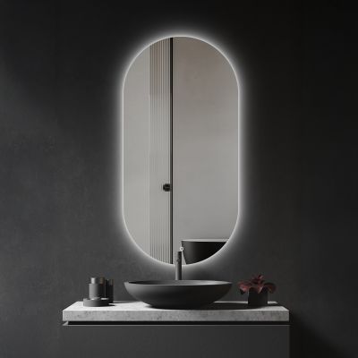 Ars Longa Aurora lustro 50x100 cm owalne z oświetleniem LED-Aurora50100