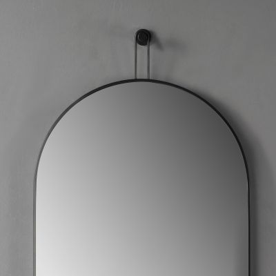Ars Longa Avanti lustro 50x100 cm owalne z oświetleniem czarne LED-AVANTI50100-C