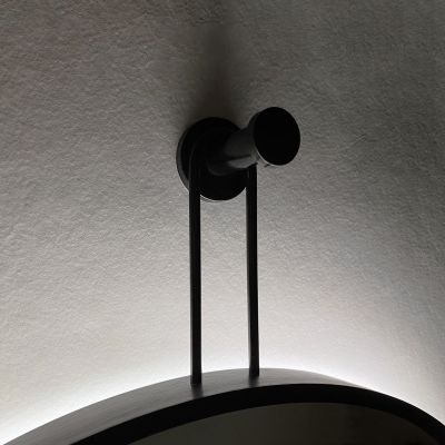 Ars Longa Avanti lustro 50x100 cm owalne z oświetleniem czarne LED-AVANTI50100-C