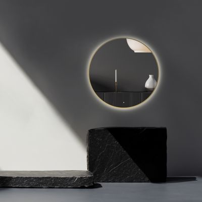 Ars Longa Lumio lustro 80 cm okrągłe z oświetleniem złote LED-LUMIO80-Z